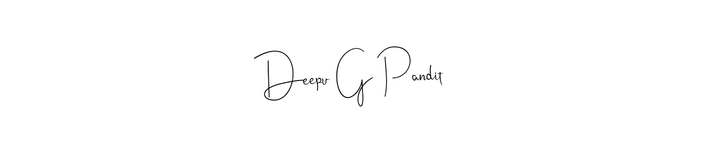 if you are searching for the best signature style for your name Deepu G Pandit. so please give up your signature search. here we have designed multiple signature styles  using Andilay-7BmLP. Deepu G Pandit signature style 4 images and pictures png