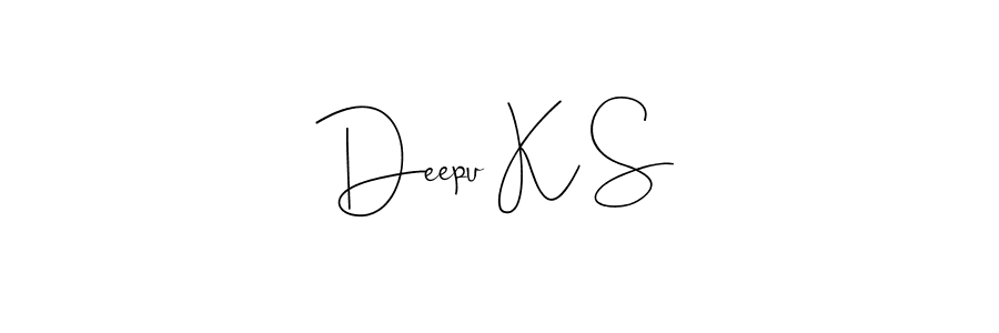 Use a signature maker to create a handwritten signature online. With this signature software, you can design (Andilay-7BmLP) your own signature for name Deepu K S. Deepu K S signature style 4 images and pictures png