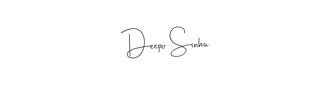 How to make Deepu Sinha name signature. Use Andilay-7BmLP style for creating short signs online. This is the latest handwritten sign. Deepu Sinha signature style 4 images and pictures png