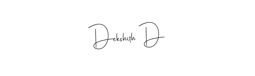 See photos of Dekshith D official signature by Spectra . Check more albums & portfolios. Read reviews & check more about Andilay-7BmLP font. Dekshith D signature style 4 images and pictures png