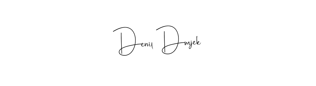 How to make Denil Dmjek name signature. Use Andilay-7BmLP style for creating short signs online. This is the latest handwritten sign. Denil Dmjek signature style 4 images and pictures png