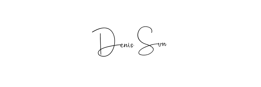 The best way (Andilay-7BmLP) to make a short signature is to pick only two or three words in your name. The name Denis Sun include a total of six letters. For converting this name. Denis Sun signature style 4 images and pictures png