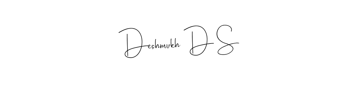 You can use this online signature creator to create a handwritten signature for the name Deshmukh D S. This is the best online autograph maker. Deshmukh D S signature style 4 images and pictures png