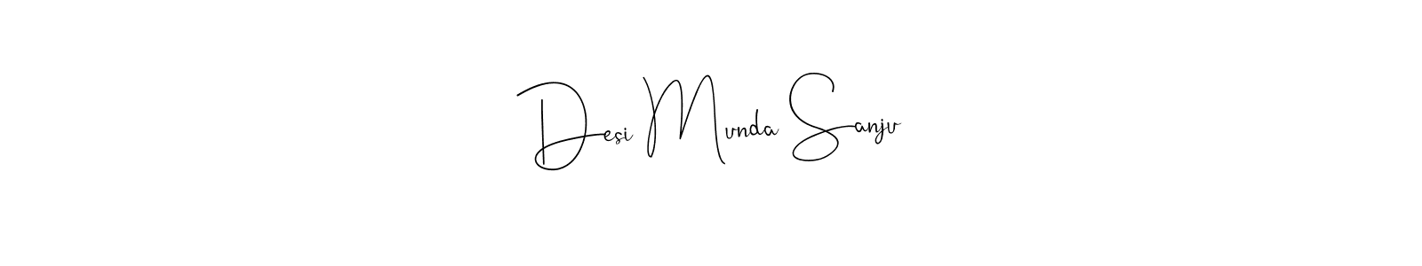 The best way (Andilay-7BmLP) to make a short signature is to pick only two or three words in your name. The name Desi Munda Sanju include a total of six letters. For converting this name. Desi Munda Sanju signature style 4 images and pictures png
