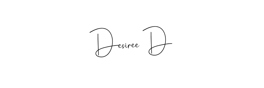 How to make Desiree D name signature. Use Andilay-7BmLP style for creating short signs online. This is the latest handwritten sign. Desiree D signature style 4 images and pictures png