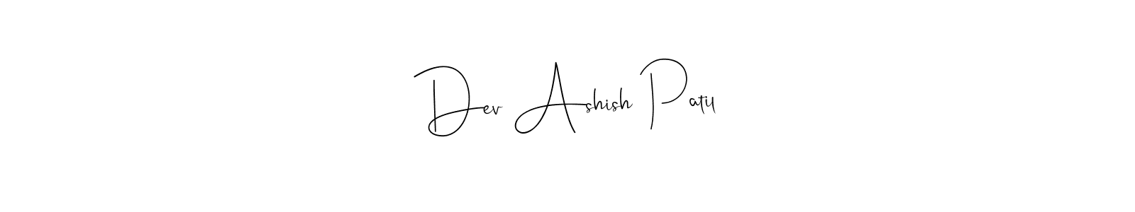 if you are searching for the best signature style for your name Dev Ashish Patil. so please give up your signature search. here we have designed multiple signature styles  using Andilay-7BmLP. Dev Ashish Patil signature style 4 images and pictures png