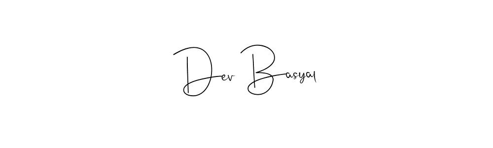 Make a beautiful signature design for name Dev Basyal. With this signature (Andilay-7BmLP) style, you can create a handwritten signature for free. Dev Basyal signature style 4 images and pictures png
