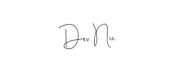 How to make Dev Nic signature? Andilay-7BmLP is a professional autograph style. Create handwritten signature for Dev Nic name. Dev Nic signature style 4 images and pictures png