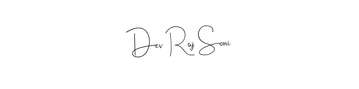 Also we have Dev Raj Soni name is the best signature style. Create professional handwritten signature collection using Andilay-7BmLP autograph style. Dev Raj Soni signature style 4 images and pictures png