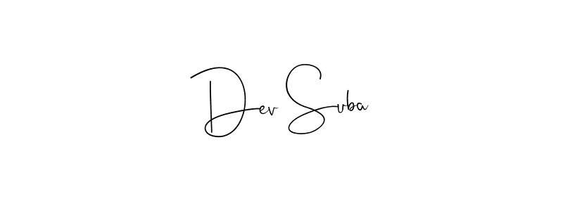 You should practise on your own different ways (Andilay-7BmLP) to write your name (Dev Suba) in signature. don't let someone else do it for you. Dev Suba signature style 4 images and pictures png