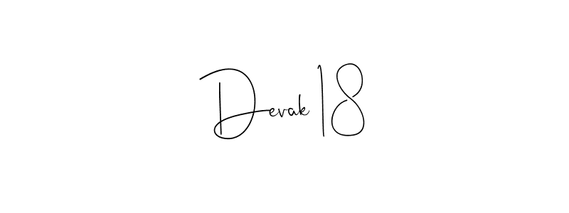 Use a signature maker to create a handwritten signature online. With this signature software, you can design (Andilay-7BmLP) your own signature for name Devak 18. Devak 18 signature style 4 images and pictures png