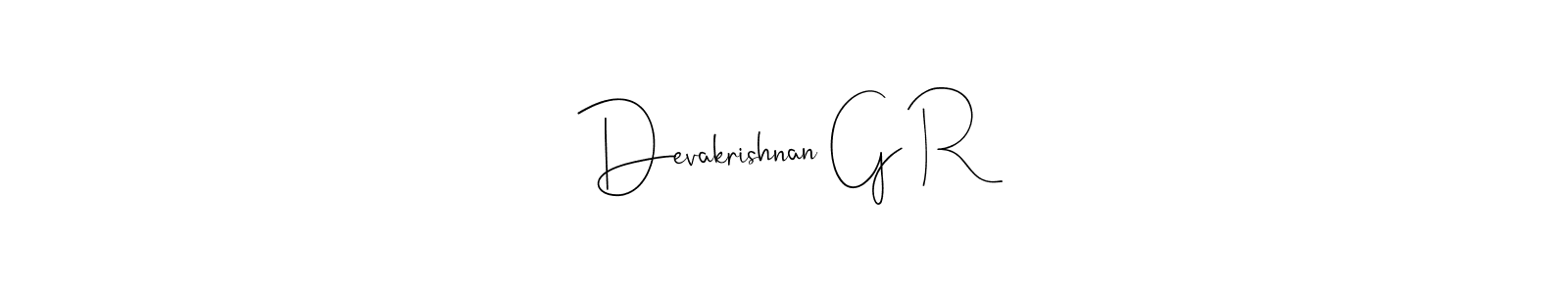 This is the best signature style for the Devakrishnan G R name. Also you like these signature font (Andilay-7BmLP). Mix name signature. Devakrishnan G R signature style 4 images and pictures png