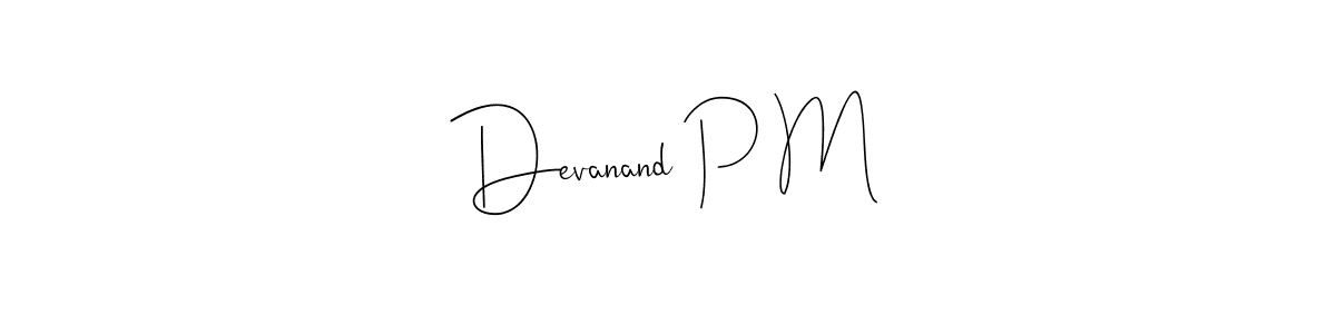 This is the best signature style for the Devanand P M name. Also you like these signature font (Andilay-7BmLP). Mix name signature. Devanand P M signature style 4 images and pictures png