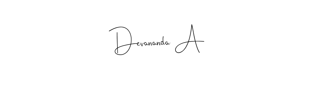 Also You can easily find your signature by using the search form. We will create Devananda A name handwritten signature images for you free of cost using Andilay-7BmLP sign style. Devananda A signature style 4 images and pictures png