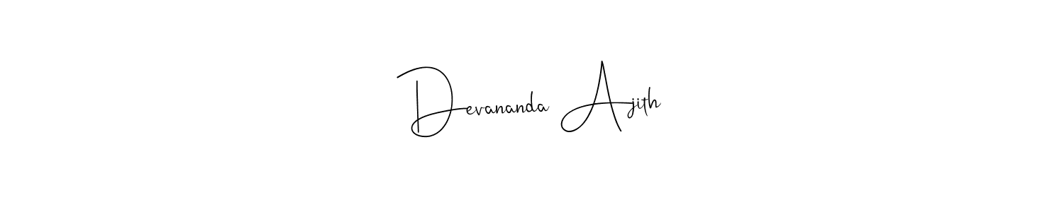 Also we have Devananda Ajith name is the best signature style. Create professional handwritten signature collection using Andilay-7BmLP autograph style. Devananda Ajith signature style 4 images and pictures png