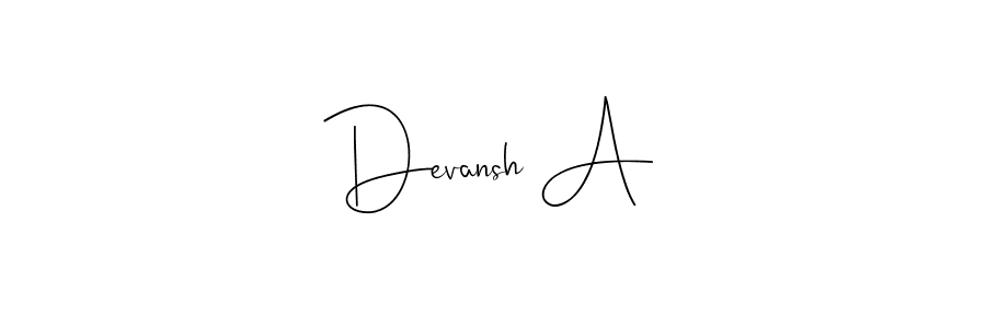 This is the best signature style for the Devansh A name. Also you like these signature font (Andilay-7BmLP). Mix name signature. Devansh A signature style 4 images and pictures png
