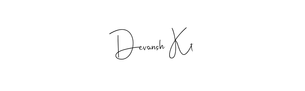 Design your own signature with our free online signature maker. With this signature software, you can create a handwritten (Andilay-7BmLP) signature for name Devansh Kt. Devansh Kt signature style 4 images and pictures png