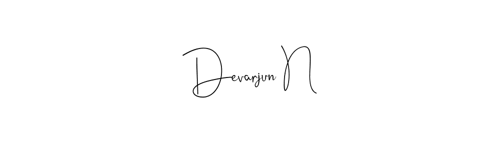 How to make Devarjun N signature? Andilay-7BmLP is a professional autograph style. Create handwritten signature for Devarjun N name. Devarjun N signature style 4 images and pictures png