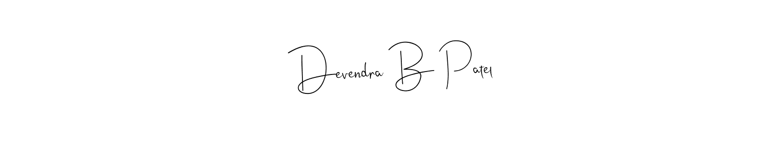The best way (Andilay-7BmLP) to make a short signature is to pick only two or three words in your name. The name Devendra B Patel include a total of six letters. For converting this name. Devendra B Patel signature style 4 images and pictures png