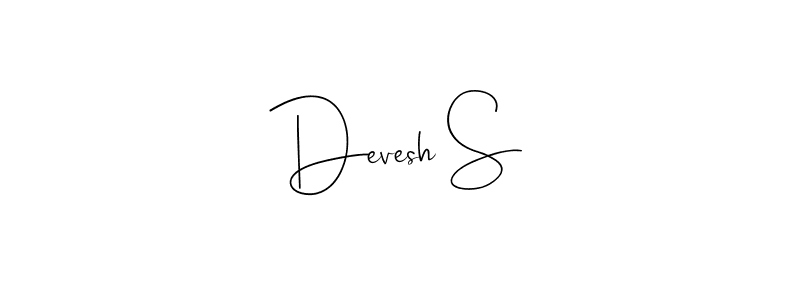 Use a signature maker to create a handwritten signature online. With this signature software, you can design (Andilay-7BmLP) your own signature for name Devesh S. Devesh S signature style 4 images and pictures png