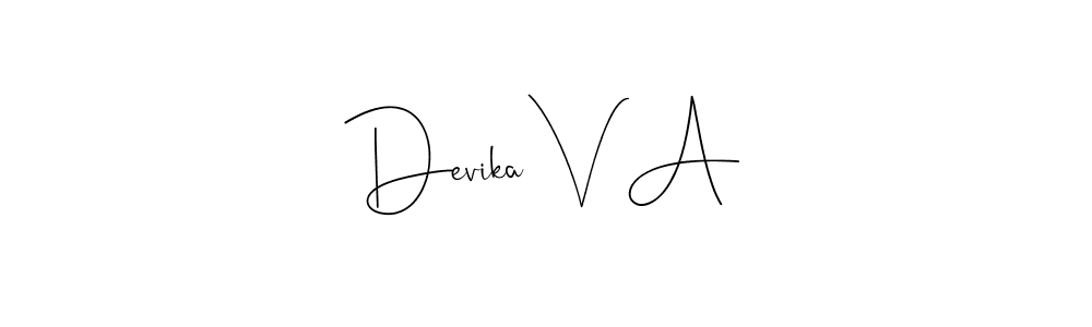 Make a beautiful signature design for name Devika V A. Use this online signature maker to create a handwritten signature for free. Devika V A signature style 4 images and pictures png