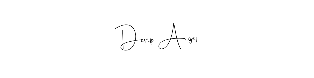if you are searching for the best signature style for your name Devils Angel. so please give up your signature search. here we have designed multiple signature styles  using Andilay-7BmLP. Devils Angel signature style 4 images and pictures png