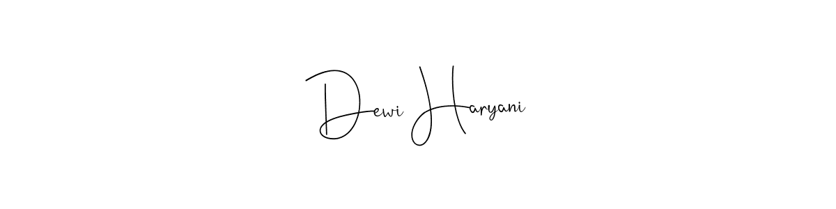 Similarly Andilay-7BmLP is the best handwritten signature design. Signature creator online .You can use it as an online autograph creator for name Dewi Haryani. Dewi Haryani signature style 4 images and pictures png