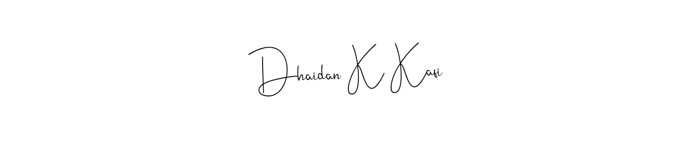 The best way (Andilay-7BmLP) to make a short signature is to pick only two or three words in your name. The name Dhaidan K Kafi include a total of six letters. For converting this name. Dhaidan K Kafi signature style 4 images and pictures png