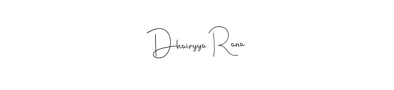 Andilay-7BmLP is a professional signature style that is perfect for those who want to add a touch of class to their signature. It is also a great choice for those who want to make their signature more unique. Get Dhairyya Rana name to fancy signature for free. Dhairyya Rana signature style 4 images and pictures png