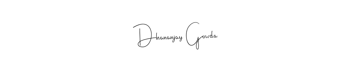You should practise on your own different ways (Andilay-7BmLP) to write your name (Dhananjay Gowda) in signature. don't let someone else do it for you. Dhananjay Gowda signature style 4 images and pictures png