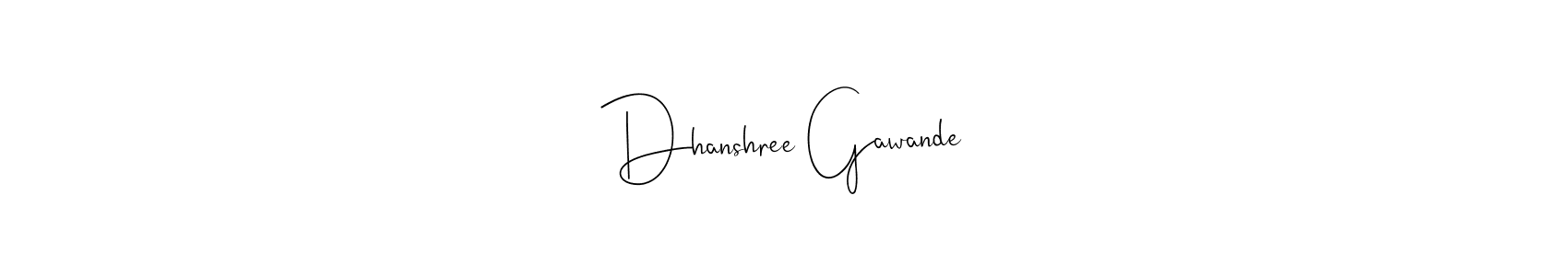 Also You can easily find your signature by using the search form. We will create Dhanshree Gawande name handwritten signature images for you free of cost using Andilay-7BmLP sign style. Dhanshree Gawande signature style 4 images and pictures png