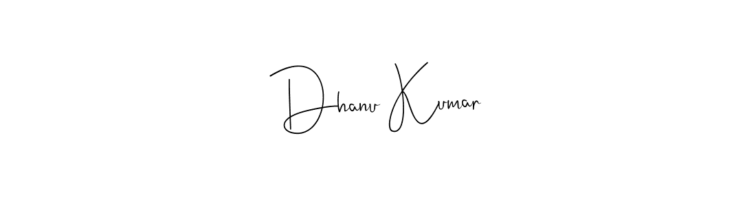 How to make Dhanu Kumar name signature. Use Andilay-7BmLP style for creating short signs online. This is the latest handwritten sign. Dhanu Kumar signature style 4 images and pictures png