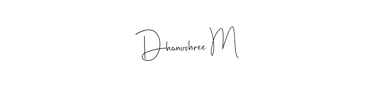 Andilay-7BmLP is a professional signature style that is perfect for those who want to add a touch of class to their signature. It is also a great choice for those who want to make their signature more unique. Get Dhanushree M name to fancy signature for free. Dhanushree M signature style 4 images and pictures png