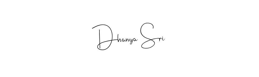 Create a beautiful signature design for name Dhanya Sri. With this signature (Andilay-7BmLP) fonts, you can make a handwritten signature for free. Dhanya Sri signature style 4 images and pictures png