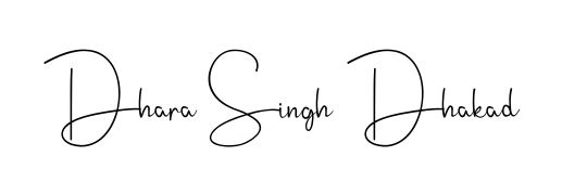 Get an exclusive digital autograph for Dhara Singh Dhakad. The Andilay-7BmLP typeface captures the charm of real penmanship on paper. Dhara Singh Dhakad signature style 4 images and pictures png