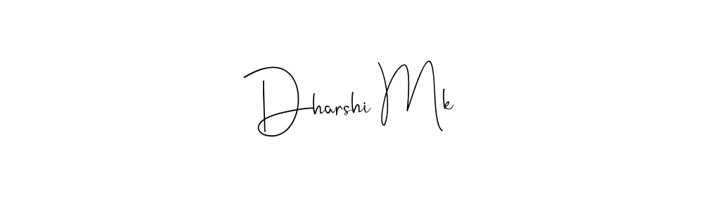 How to make Dharshi Mk name signature. Use Andilay-7BmLP style for creating short signs online. This is the latest handwritten sign. Dharshi Mk signature style 4 images and pictures png