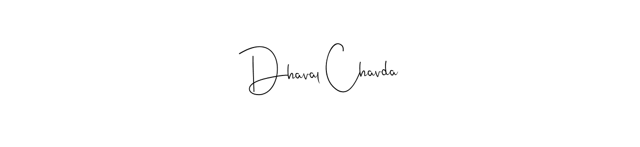 Dhaval Chavda stylish signature style. Best Handwritten Sign (Andilay-7BmLP) for my name. Handwritten Signature Collection Ideas for my name Dhaval Chavda. Dhaval Chavda signature style 4 images and pictures png