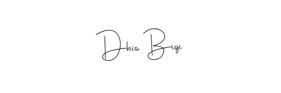 Make a beautiful signature design for name Dhia Bigi. With this signature (Andilay-7BmLP) style, you can create a handwritten signature for free. Dhia Bigi signature style 4 images and pictures png