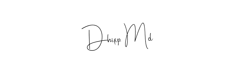 Similarly Andilay-7BmLP is the best handwritten signature design. Signature creator online .You can use it as an online autograph creator for name Dhilip Md. Dhilip Md signature style 4 images and pictures png