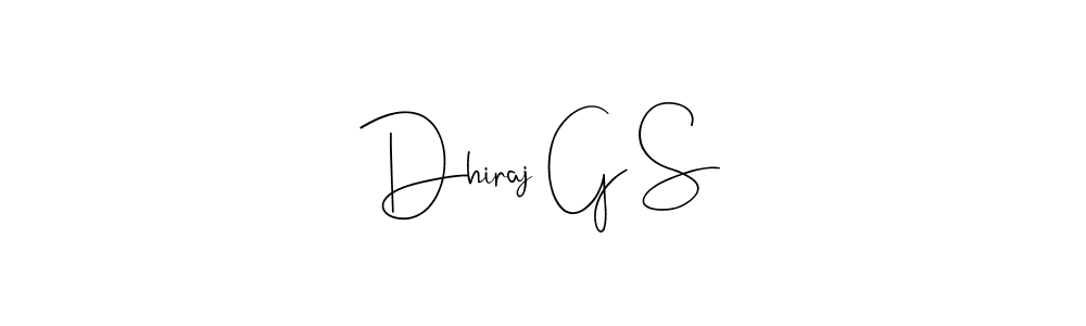Use a signature maker to create a handwritten signature online. With this signature software, you can design (Andilay-7BmLP) your own signature for name Dhiraj G S. Dhiraj G S signature style 4 images and pictures png