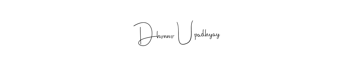 Also You can easily find your signature by using the search form. We will create Dhunnu Upadhyay name handwritten signature images for you free of cost using Andilay-7BmLP sign style. Dhunnu Upadhyay signature style 4 images and pictures png
