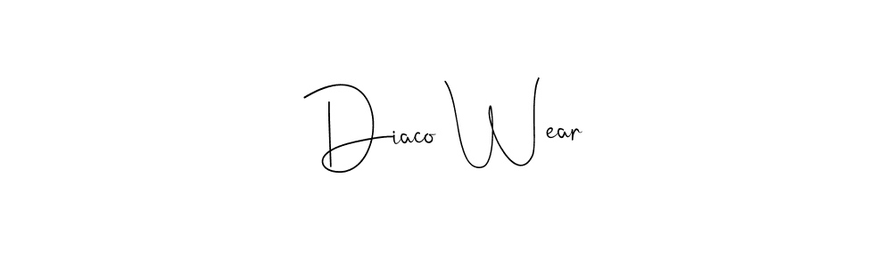 How to make Diaco Wear name signature. Use Andilay-7BmLP style for creating short signs online. This is the latest handwritten sign. Diaco Wear signature style 4 images and pictures png