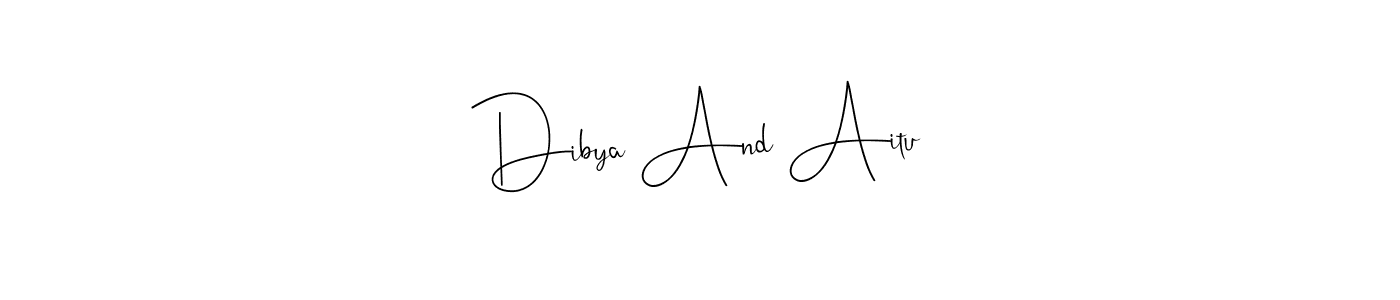 You can use this online signature creator to create a handwritten signature for the name Dibya And Aitu. This is the best online autograph maker. Dibya And Aitu signature style 4 images and pictures png