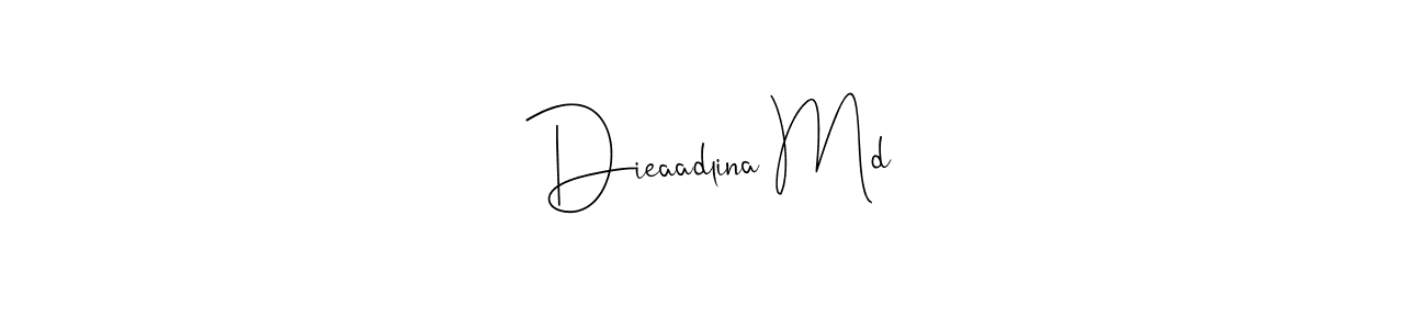 How to make Dieaadlina Md signature? Andilay-7BmLP is a professional autograph style. Create handwritten signature for Dieaadlina Md name. Dieaadlina Md signature style 4 images and pictures png