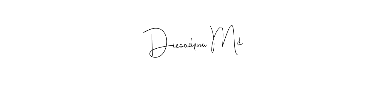 How to make Dieaadlina Md signature? Andilay-7BmLP is a professional autograph style. Create handwritten signature for Dieaadlina Md name. Dieaadlina Md signature style 4 images and pictures png