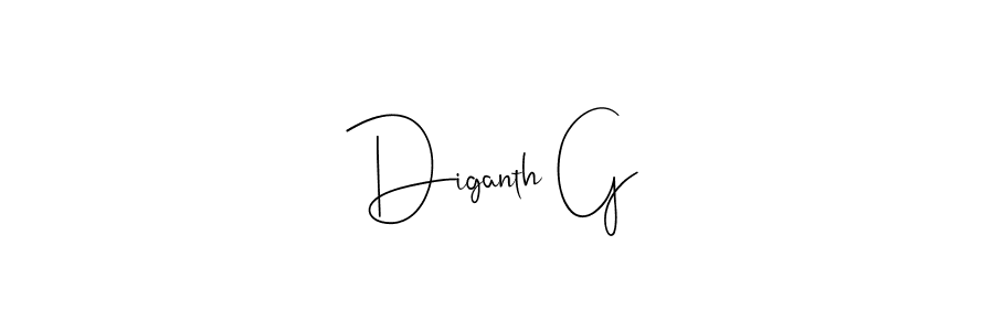 Also we have Diganth G name is the best signature style. Create professional handwritten signature collection using Andilay-7BmLP autograph style. Diganth G signature style 4 images and pictures png