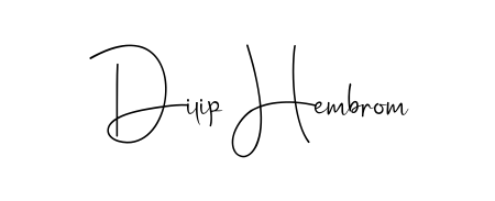 Designed for modern professionals: Dilip Hembrom name signature crafted with Andilay-7BmLP script. Ready for digital PDF workflows. Dilip Hembrom signature style 4 images and pictures png