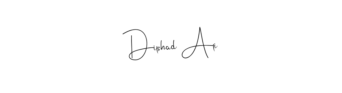 How to make Dilshad Ali name signature. Use Andilay-7BmLP style for creating short signs online. This is the latest handwritten sign. Dilshad Ali signature style 4 images and pictures png