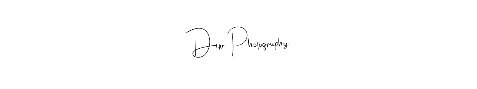 How to make Dilu Photography name signature. Use Andilay-7BmLP style for creating short signs online. This is the latest handwritten sign. Dilu Photography signature style 4 images and pictures png