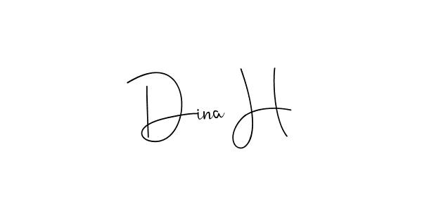 Make a beautiful signature design for name Dina H. With this signature (Andilay-7BmLP) style, you can create a handwritten signature for free. Dina H signature style 4 images and pictures png